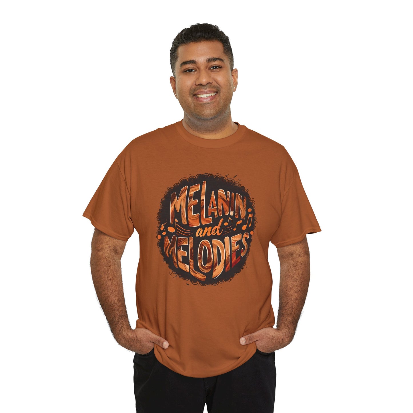 Melanin and Melodies Unisex Heavy Cotton Tee | Comfortable Music Vibe Shirt