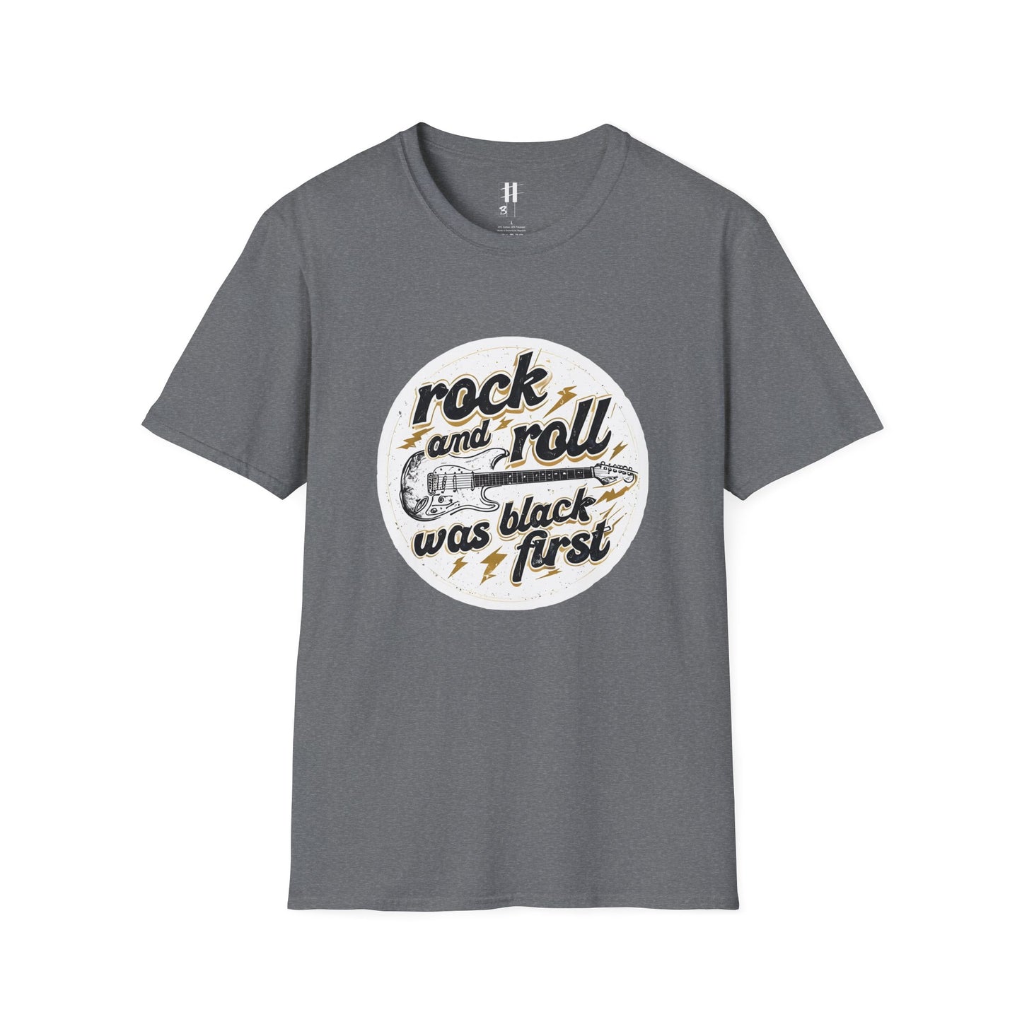 Rock and Roll Unisex Softstyle T-Shirt - Vintage Guitar Design