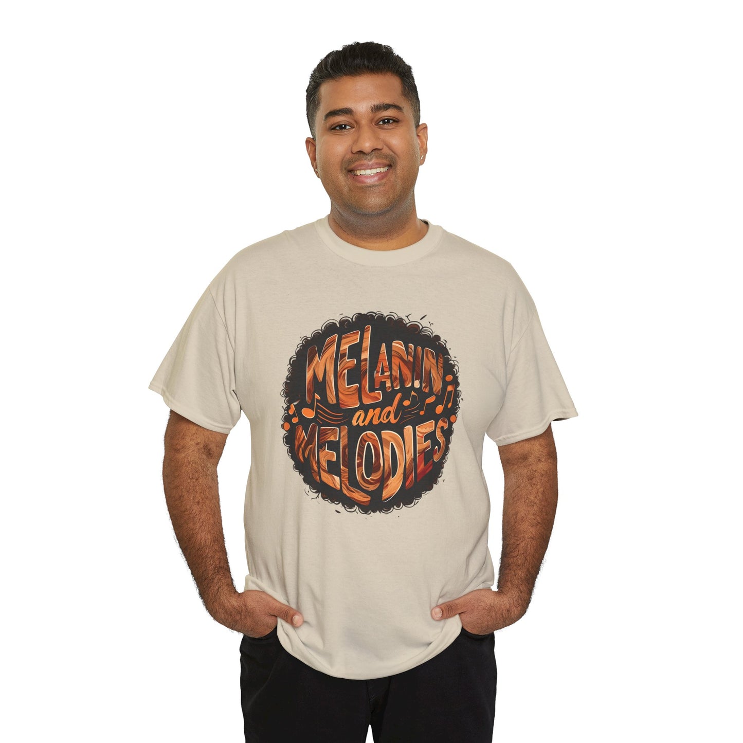 Melanin and Melodies Unisex Heavy Cotton Tee | Comfortable Music Vibe Shirt