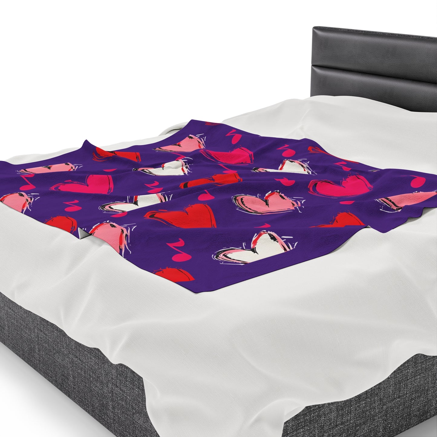 "Love and Music" Velveteen Plush Blanket
