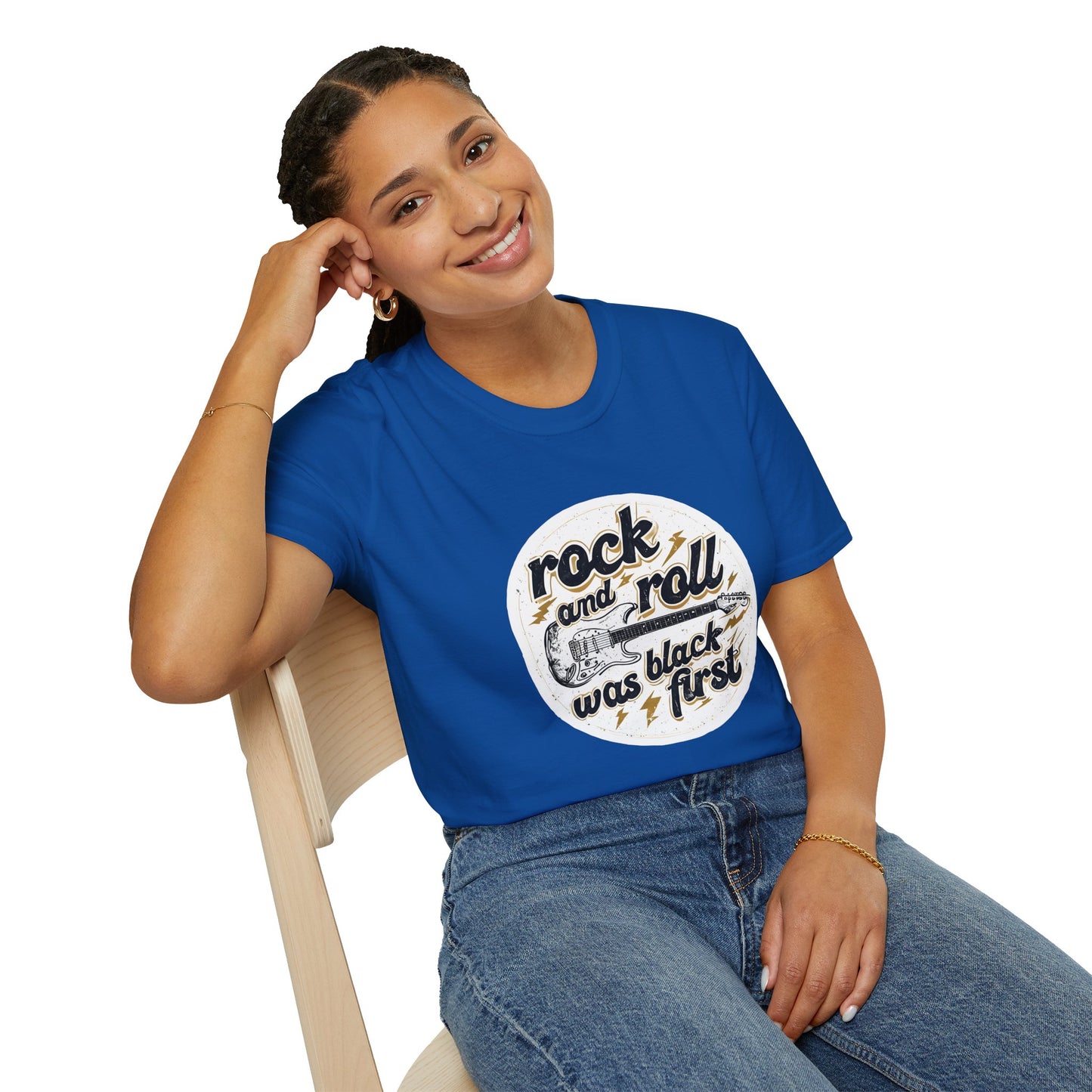 Rock and Roll Unisex Softstyle T-Shirt - Vintage Guitar Design