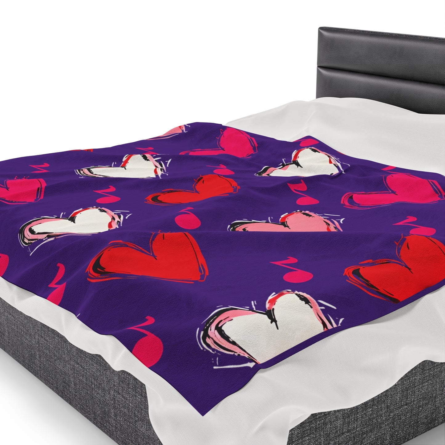 "Love and Music" Velveteen Plush Blanket