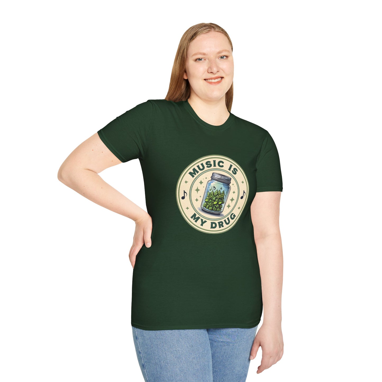 Music Is My Drug Unisex Softstyle T-Shirt - Comfy Tee for Music Lovers