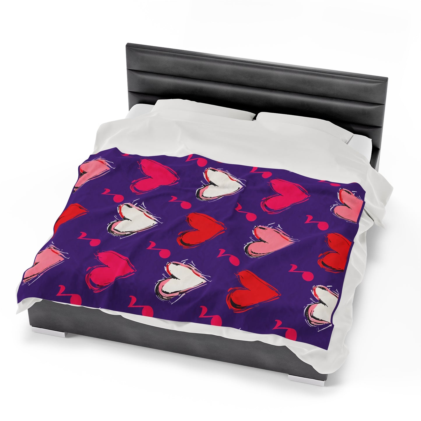 "Love and Music" Velveteen Plush Blanket