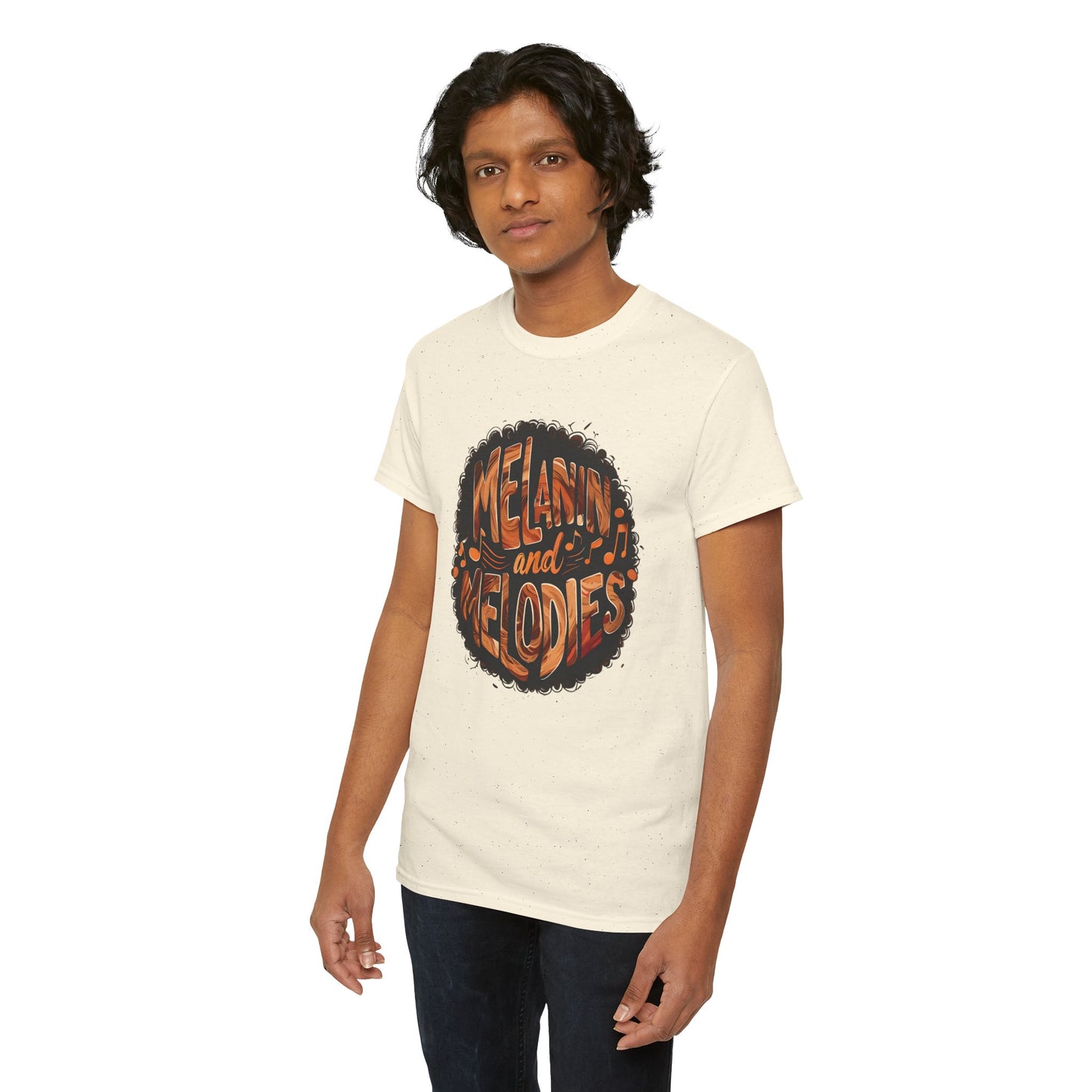 Melanin and Melodies Unisex Heavy Cotton Tee | Comfortable Music Vibe Shirt