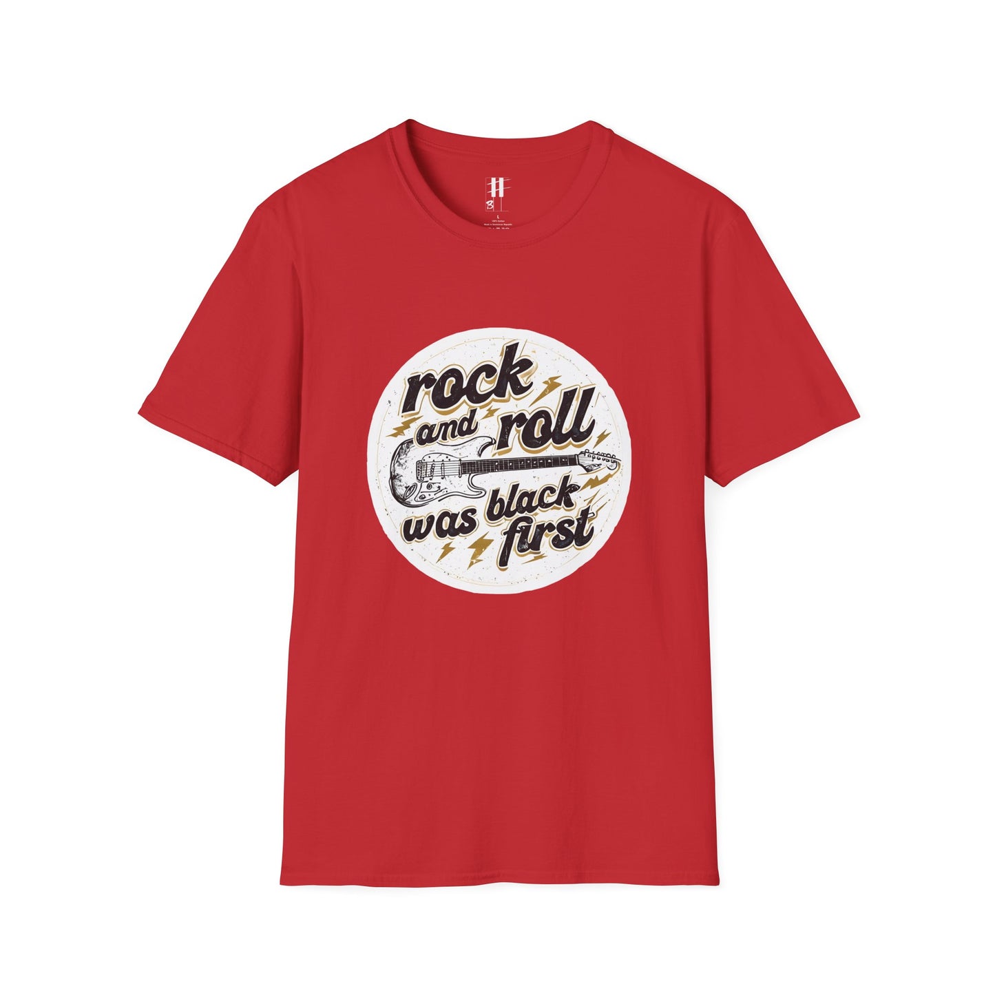 Rock and Roll Unisex Softstyle T-Shirt - Vintage Guitar Design