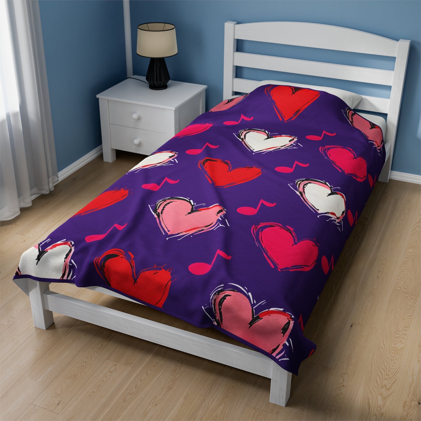 "Love and Music" Velveteen Plush Blanket