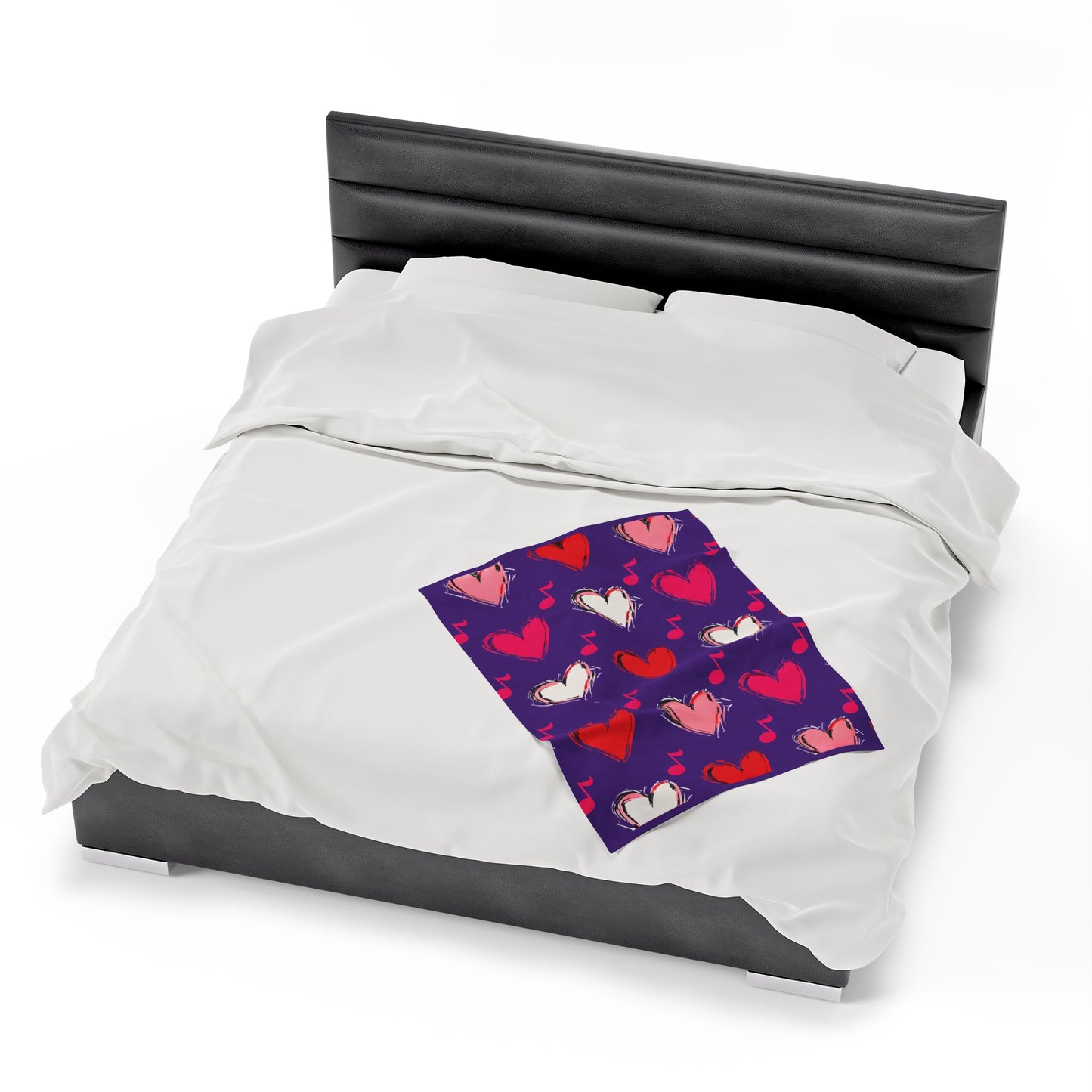 "Love and Music" Velveteen Plush Blanket