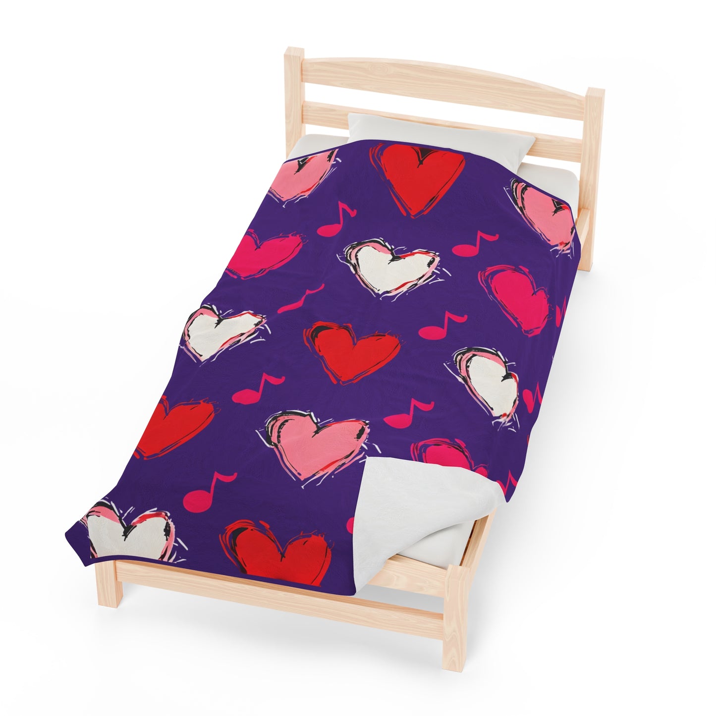 "Love and Music" Velveteen Plush Blanket