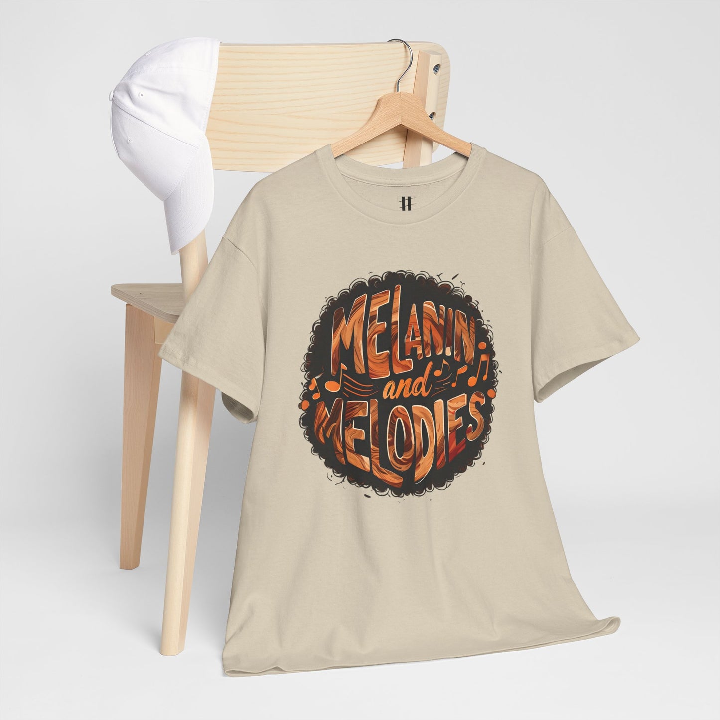 Melanin and Melodies Unisex Heavy Cotton Tee | Comfortable Music Vibe Shirt