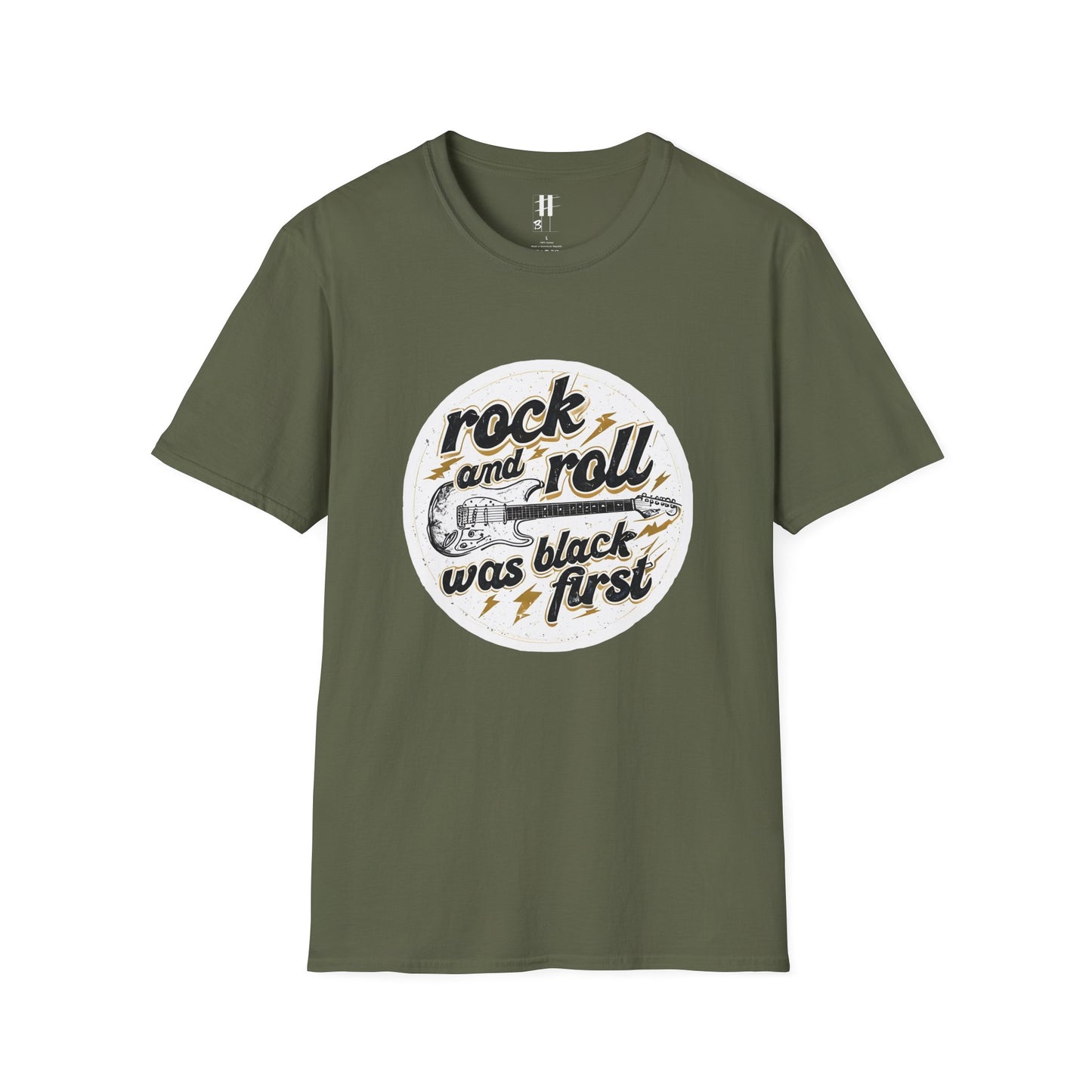 Rock and Roll Unisex Softstyle T-Shirt - Vintage Guitar Design