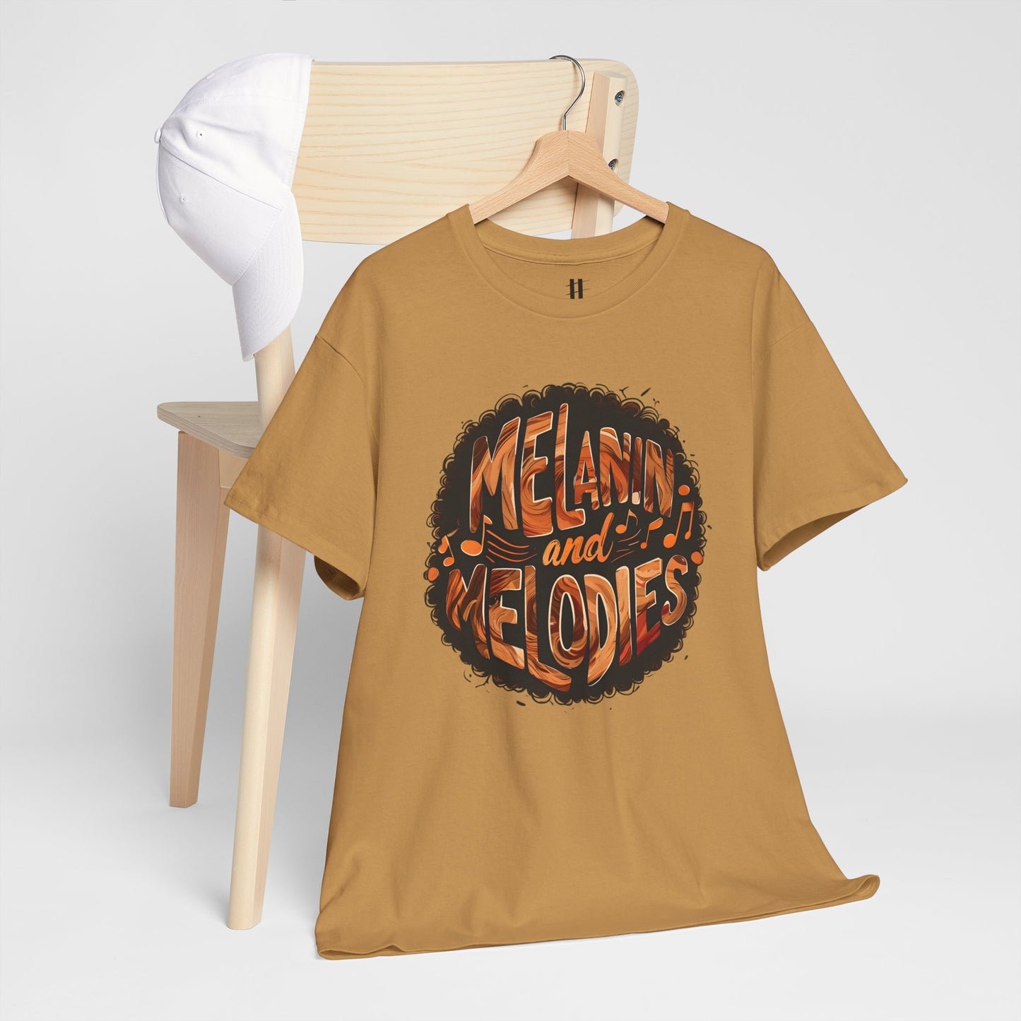 Melanin and Melodies Unisex Heavy Cotton Tee | Comfortable Music Vibe Shirt