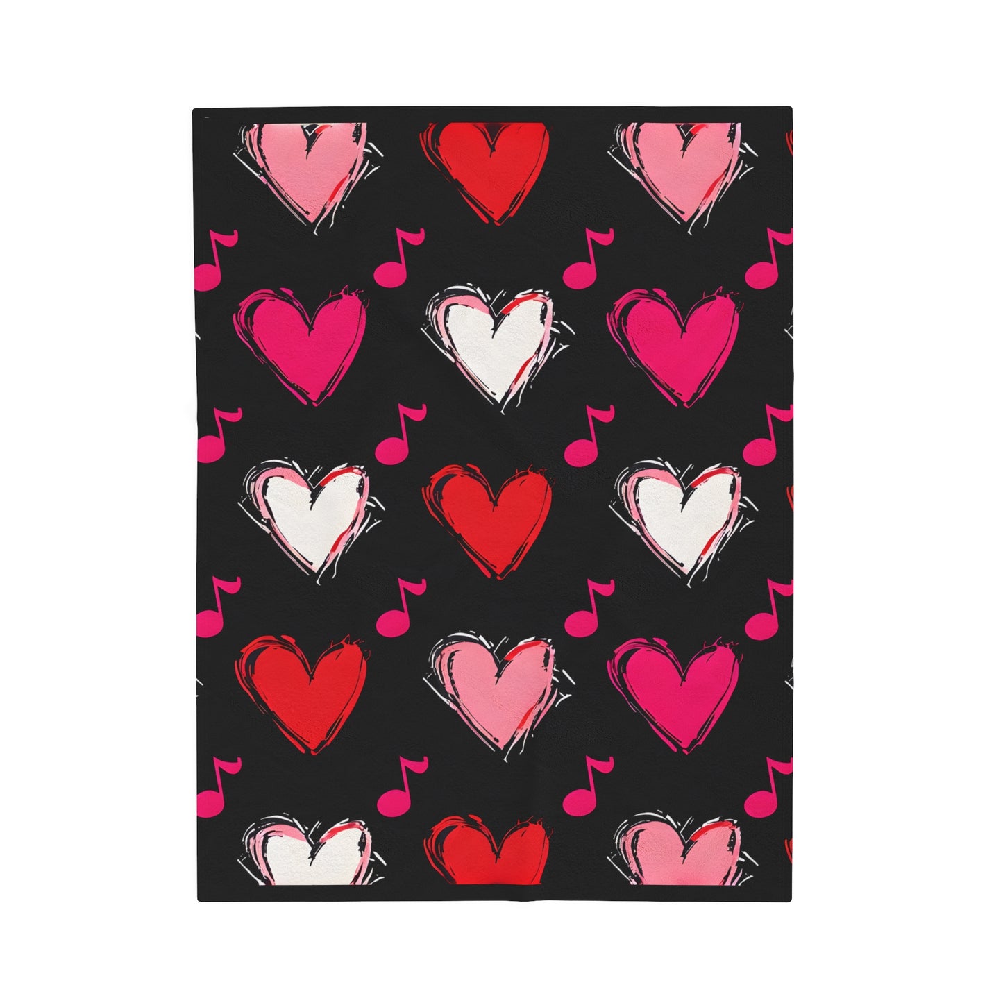 "Love and Music" Velveteen Plush Blanket