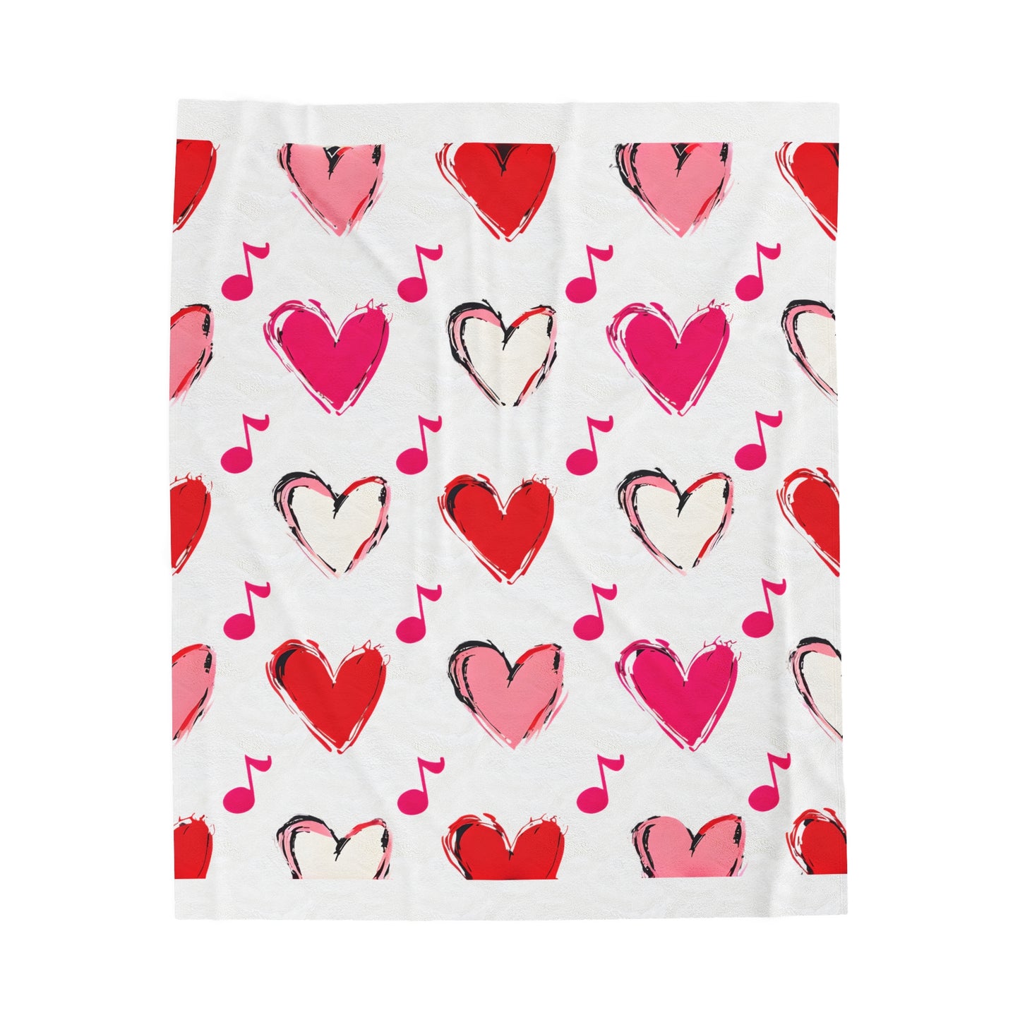 "Love and Music" Velveteen Plush Blanket