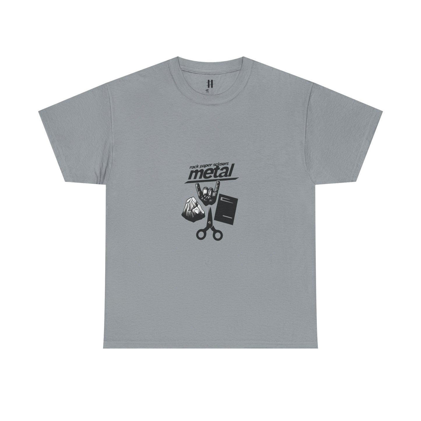 "Rock, Paper, Scissors, METAL" Unisex Heavy Cotton Tee