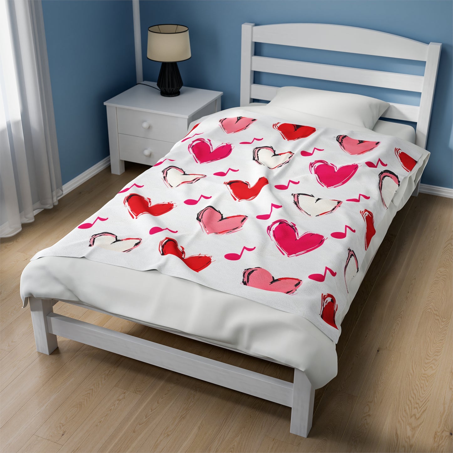 "Love and Music" Velveteen Plush Blanket