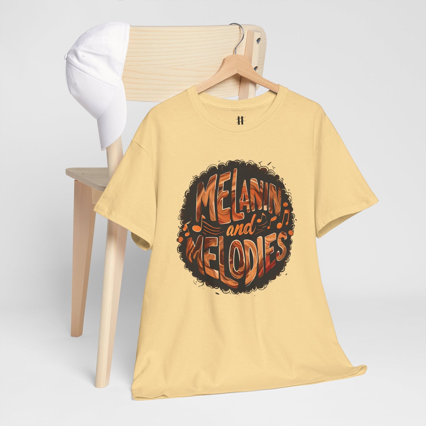 Melanin and Melodies Unisex Heavy Cotton Tee | Comfortable Music Vibe Shirt