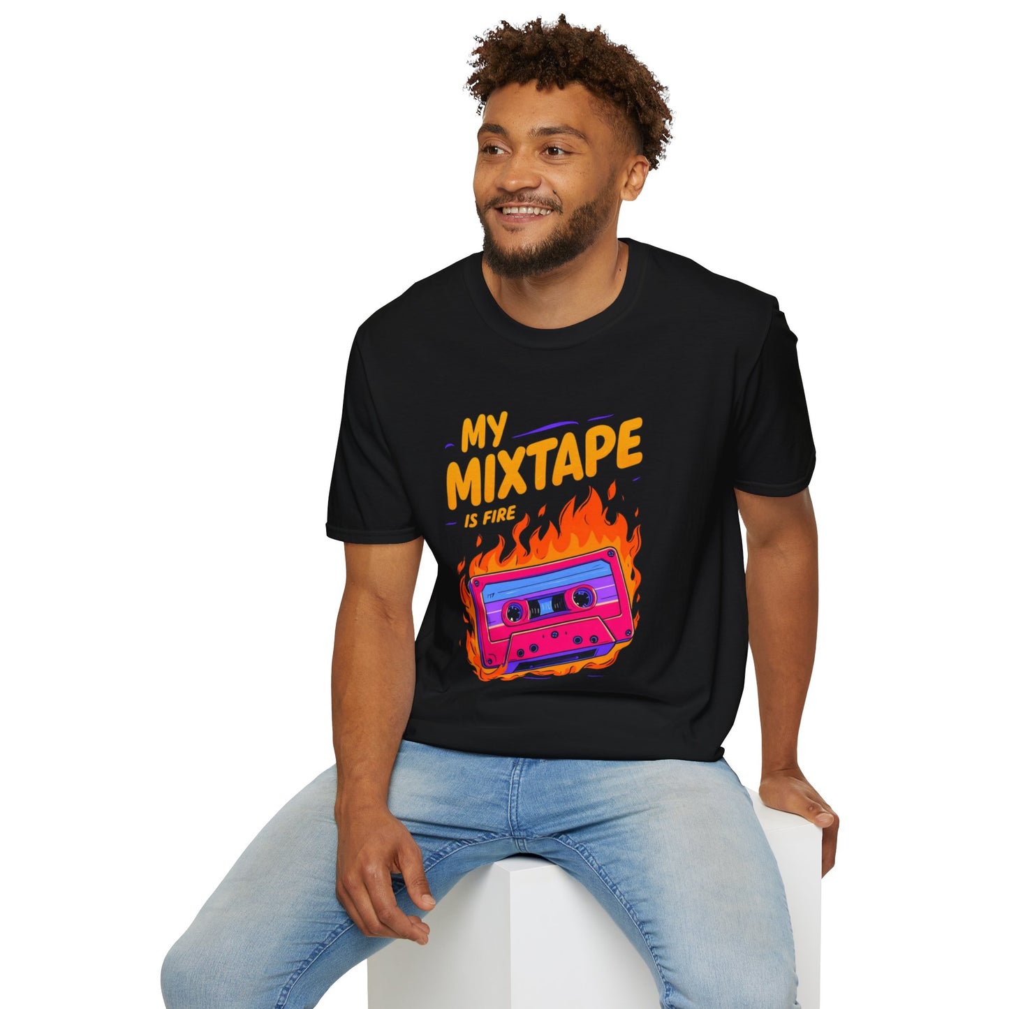 Retro Fire Mixtape Unisex Softstyle T-Shirt