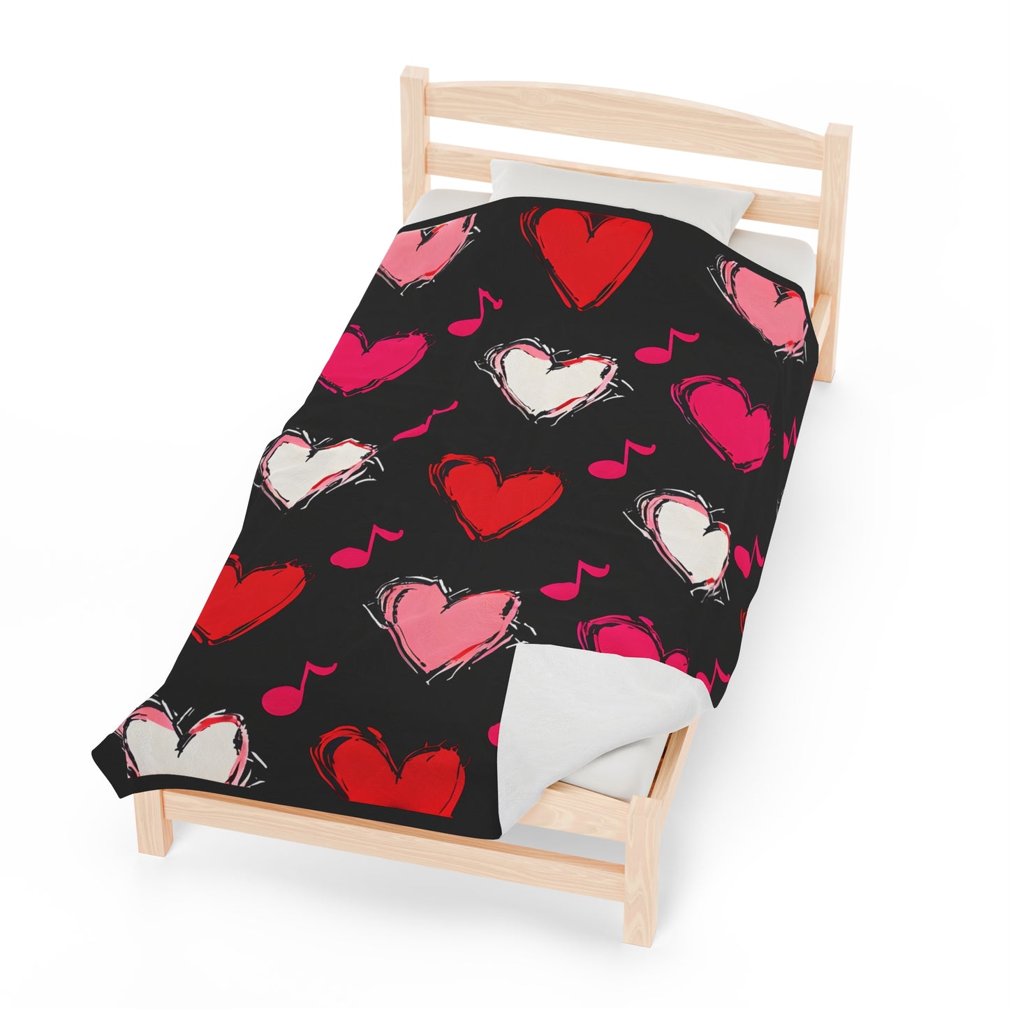 "Love and Music" Velveteen Plush Blanket