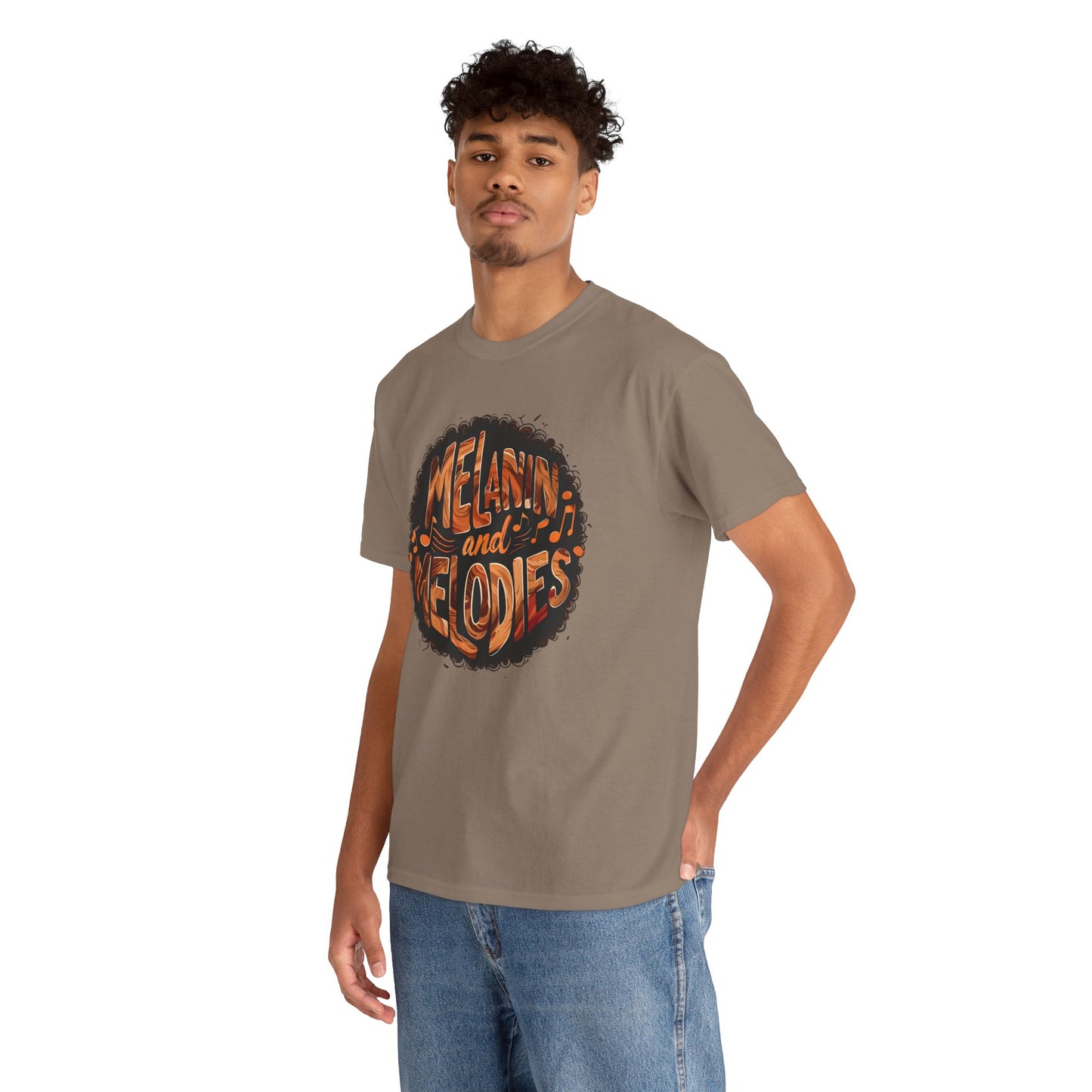 Melanin and Melodies Unisex Heavy Cotton Tee | Comfortable Music Vibe Shirt