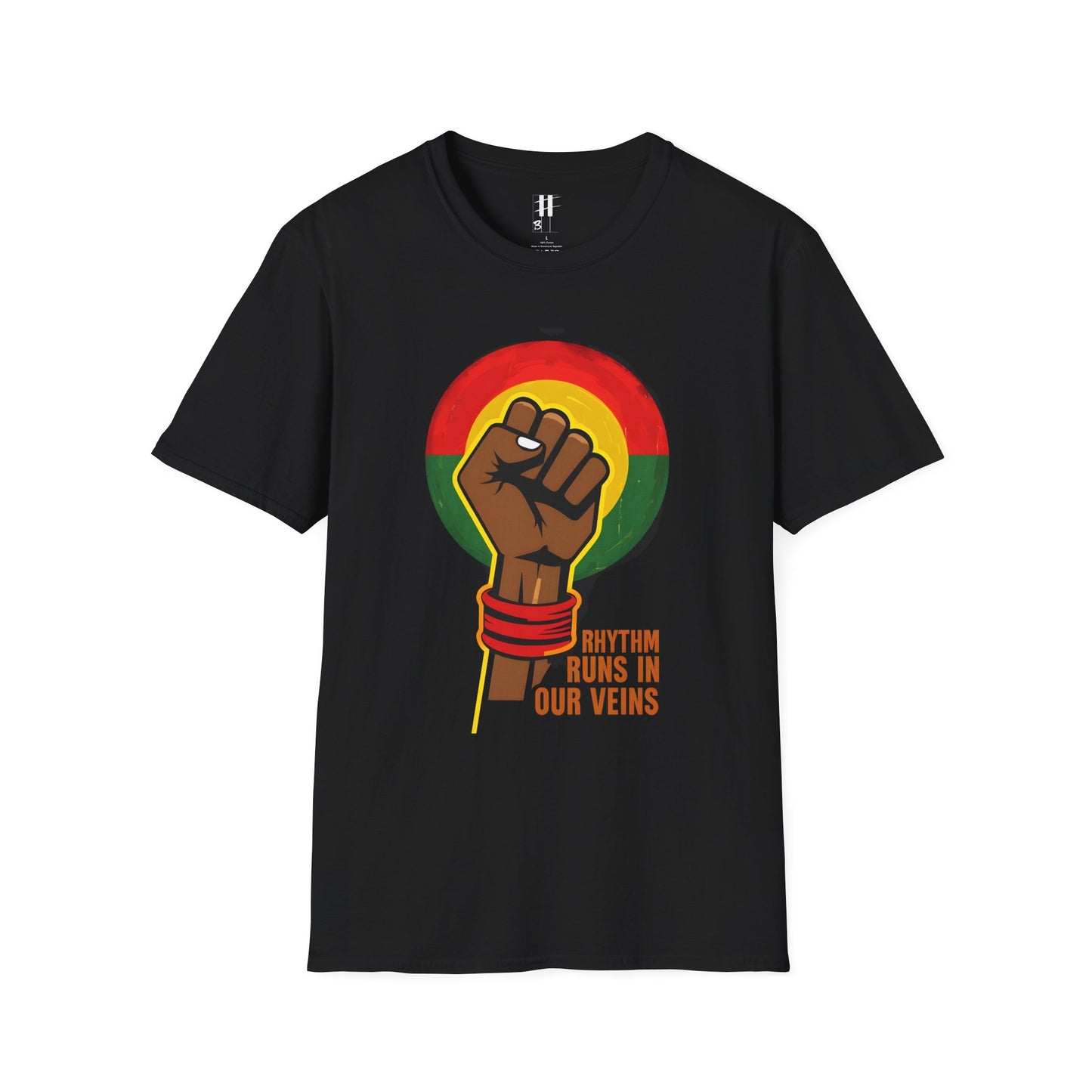 "Rhythm Runs in Our Veins" - Afrocentric Inspirational Tee