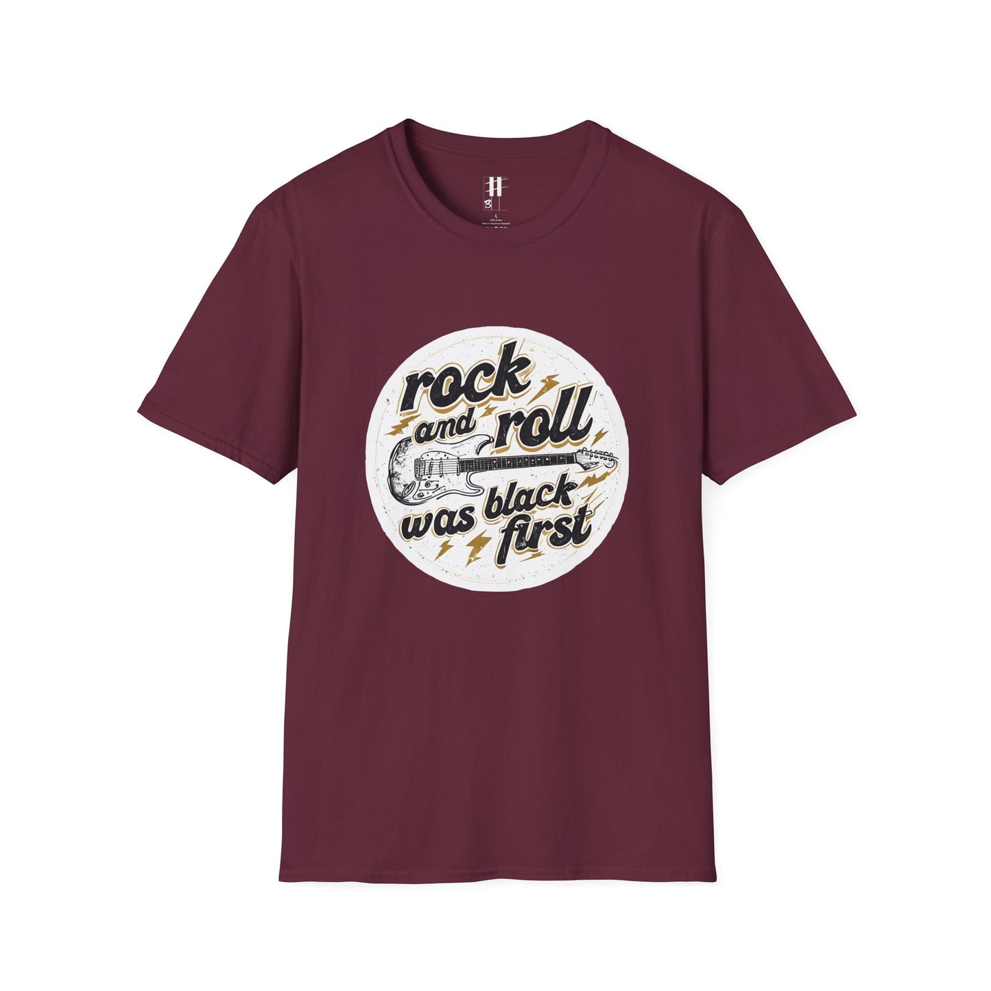 Rock and Roll Unisex Softstyle T-Shirt - Vintage Guitar Design