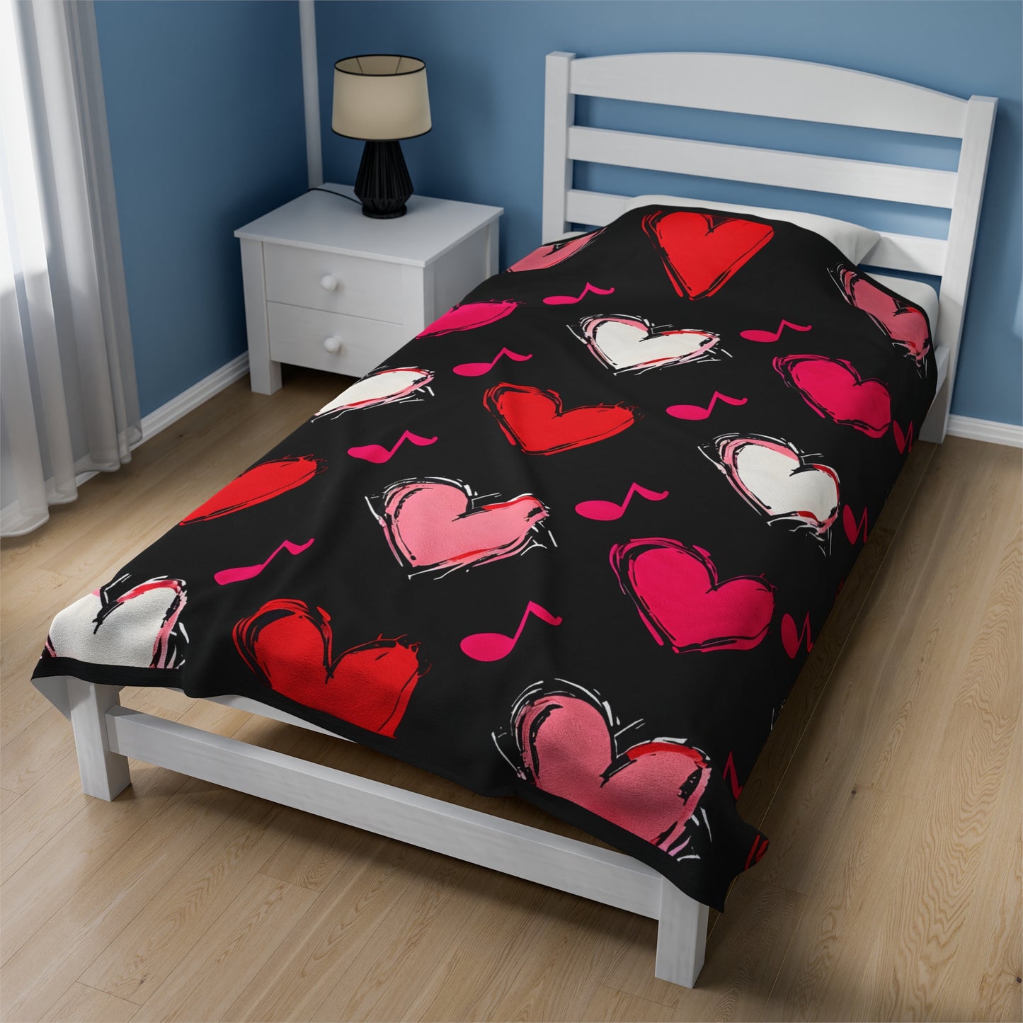 "Love and Music" Velveteen Plush Blanket