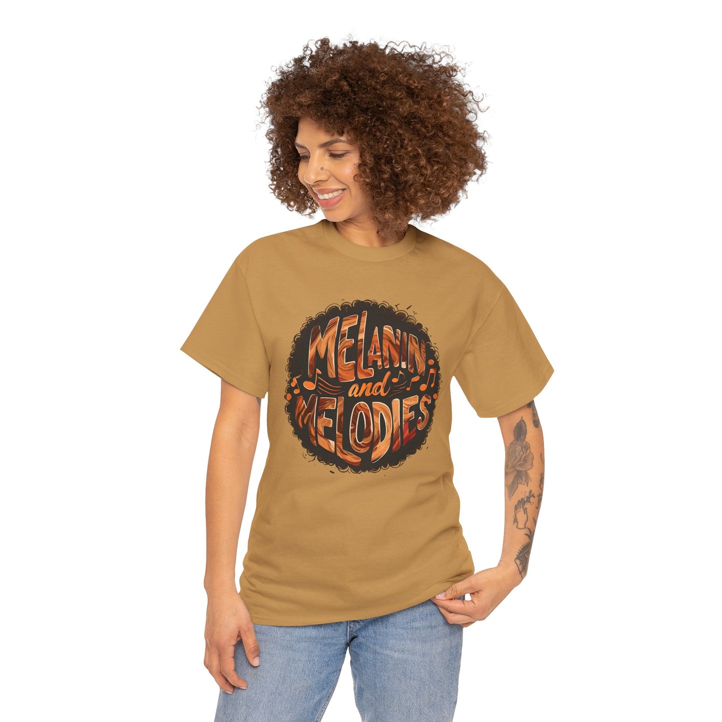 Melanin and Melodies Unisex Heavy Cotton Tee | Comfortable Music Vibe Shirt