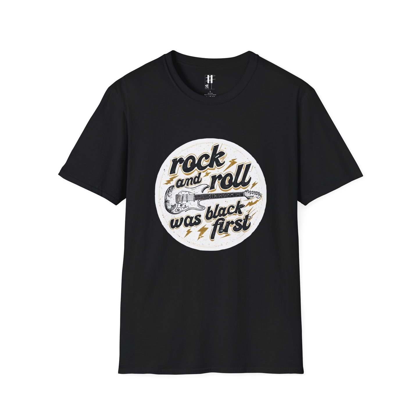 Rock and Roll Unisex Softstyle T-Shirt - Vintage Guitar Design