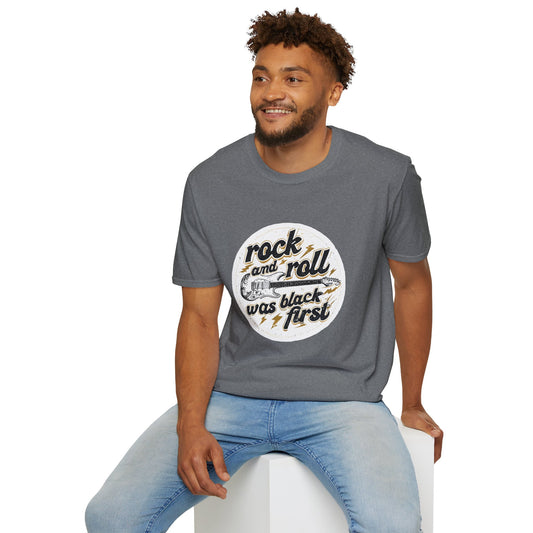 Rock and Roll Unisex Softstyle T-Shirt - Vintage Guitar Design