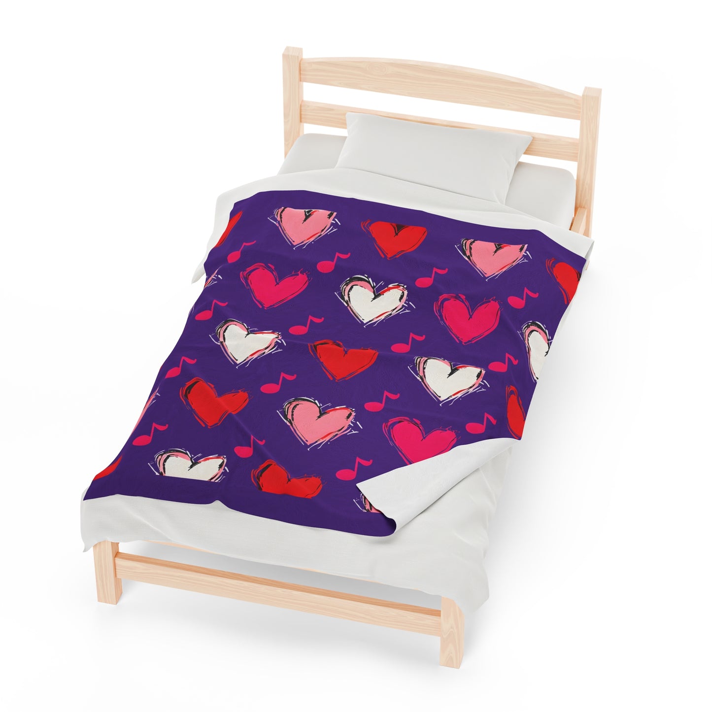 "Love and Music" Velveteen Plush Blanket