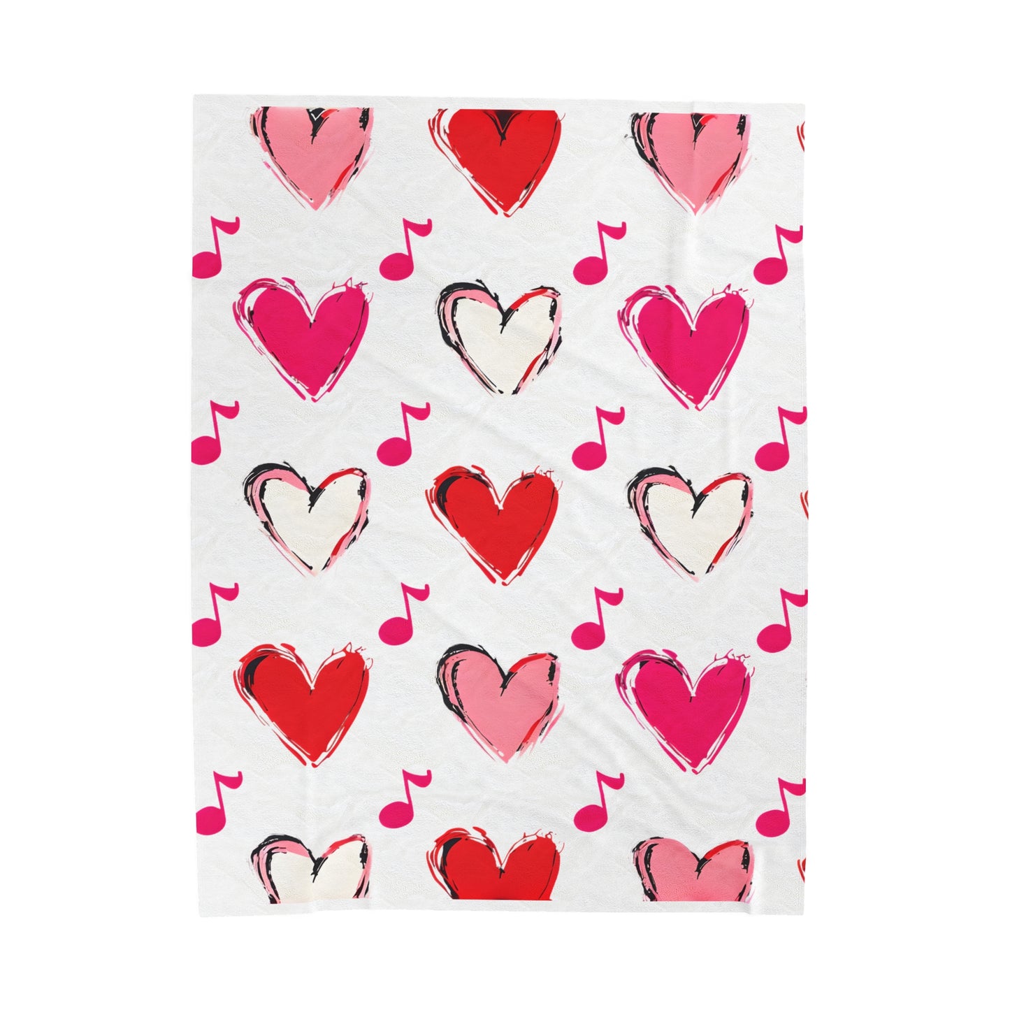 "Love and Music" Velveteen Plush Blanket