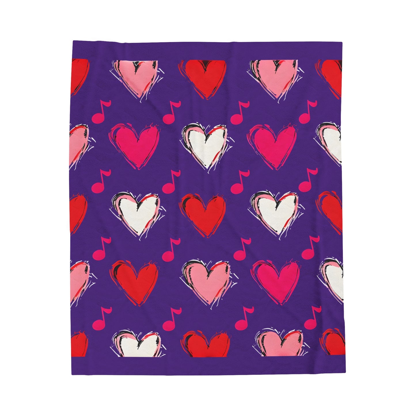 "Love and Music" Velveteen Plush Blanket