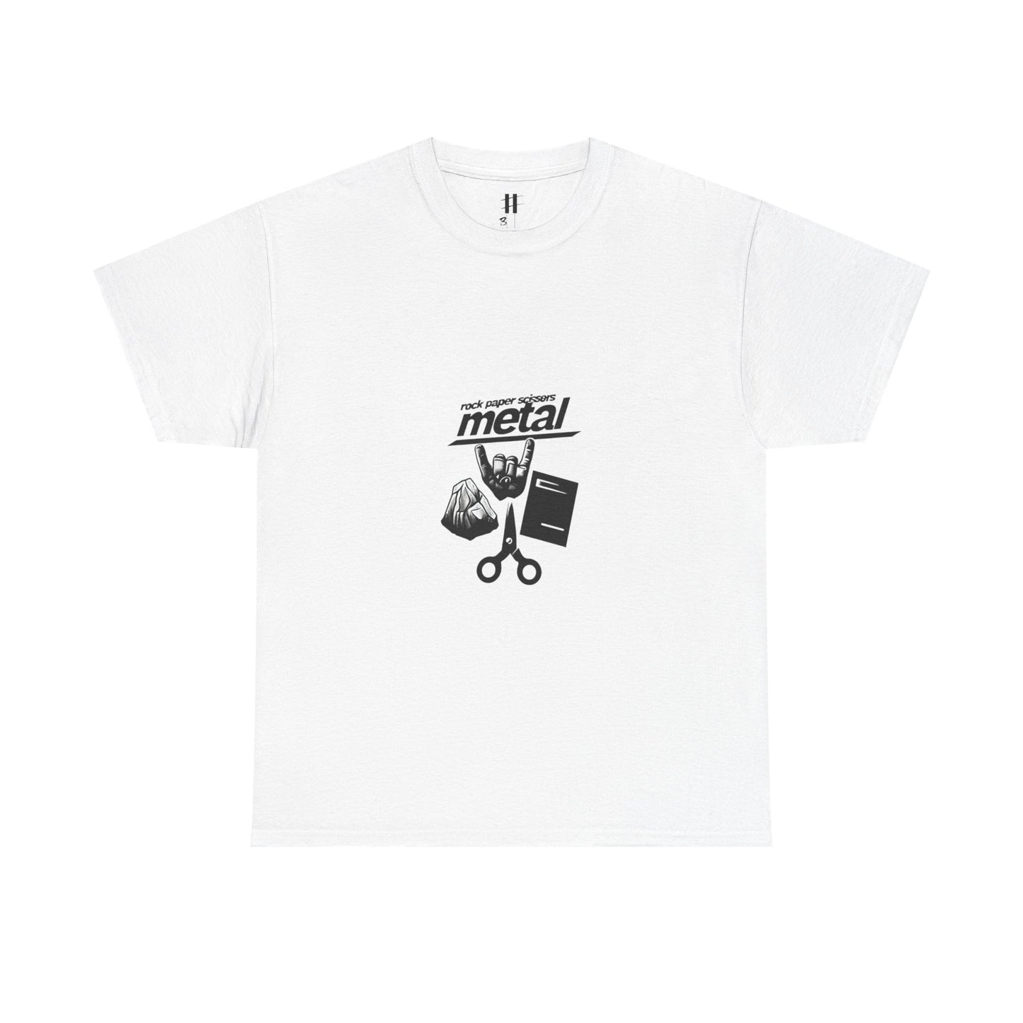 "Rock, Paper, Scissors, METAL" Unisex Heavy Cotton Tee