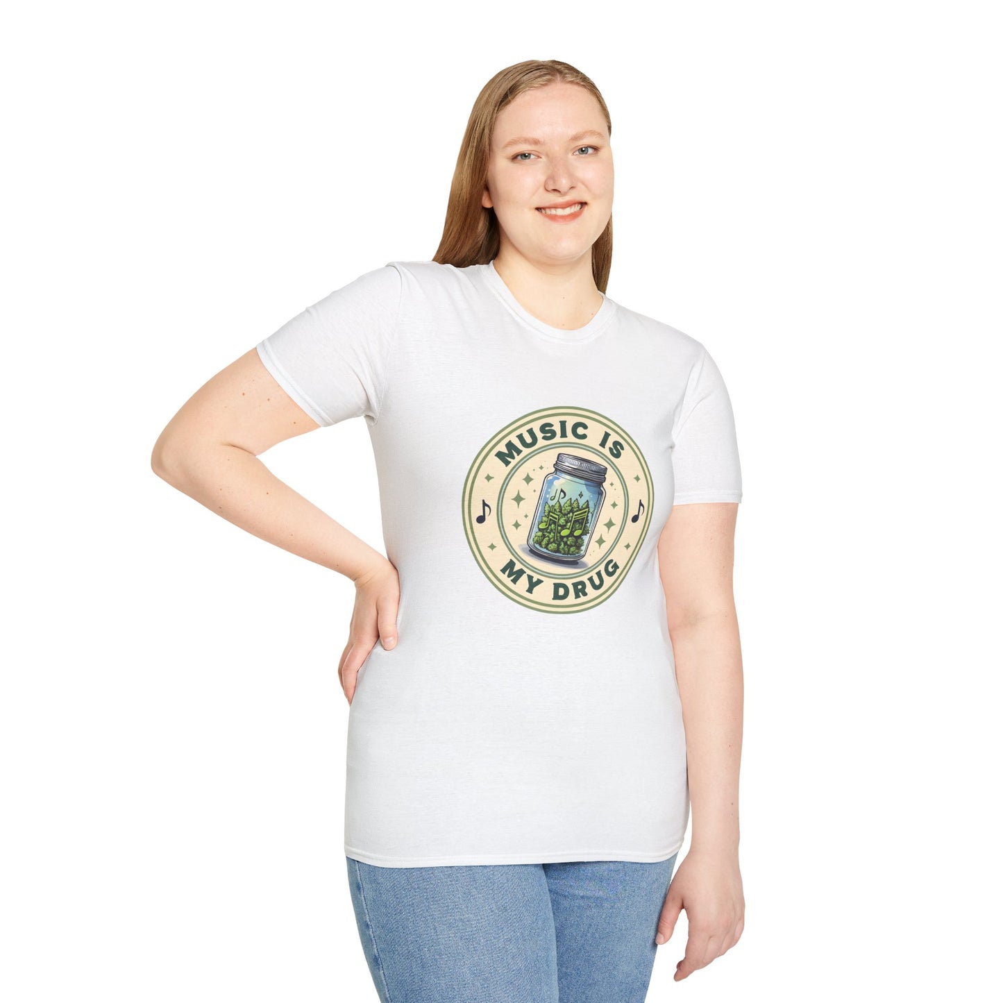 Music Is My Drug Unisex Softstyle T-Shirt - Comfy Tee for Music Lovers
