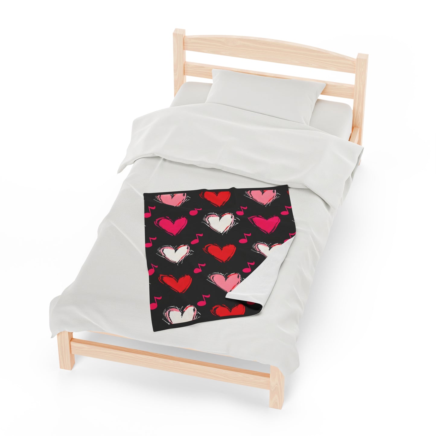 "Love and Music" Velveteen Plush Blanket