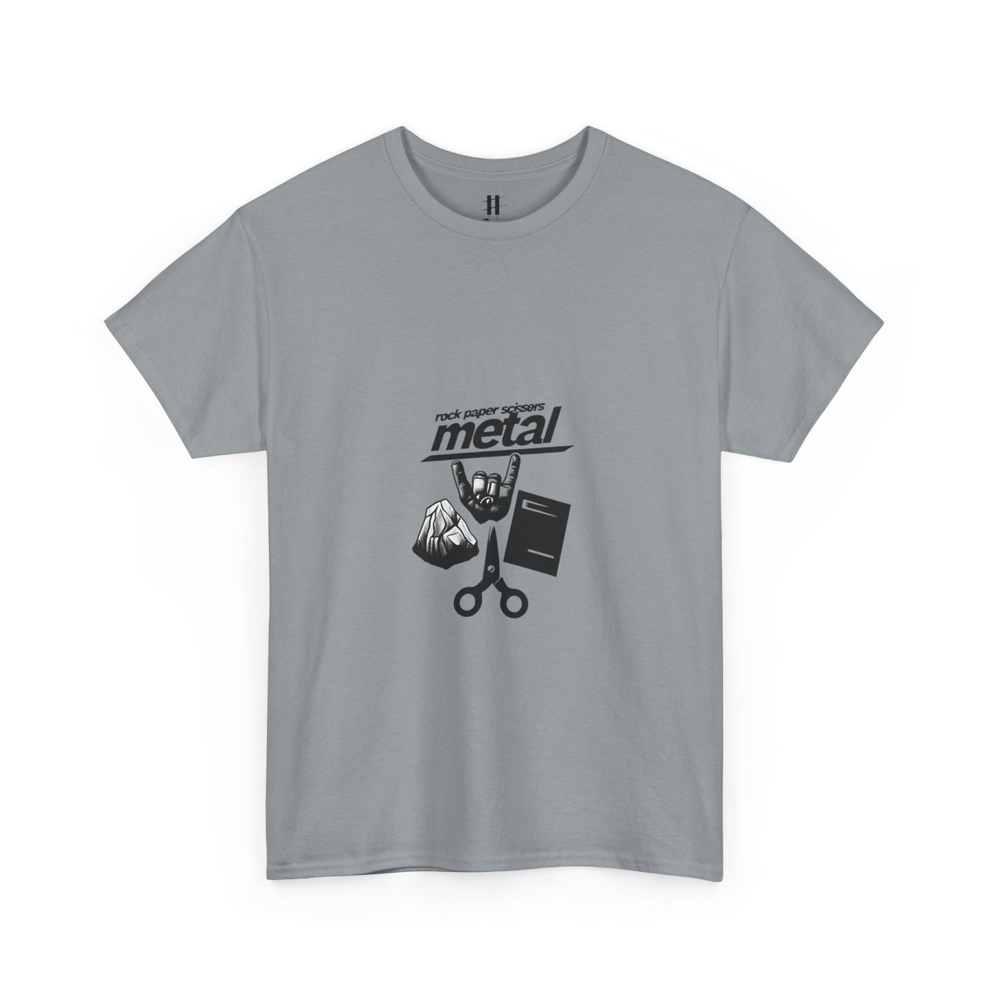 "Rock, Paper, Scissors, METAL" Unisex Heavy Cotton Tee