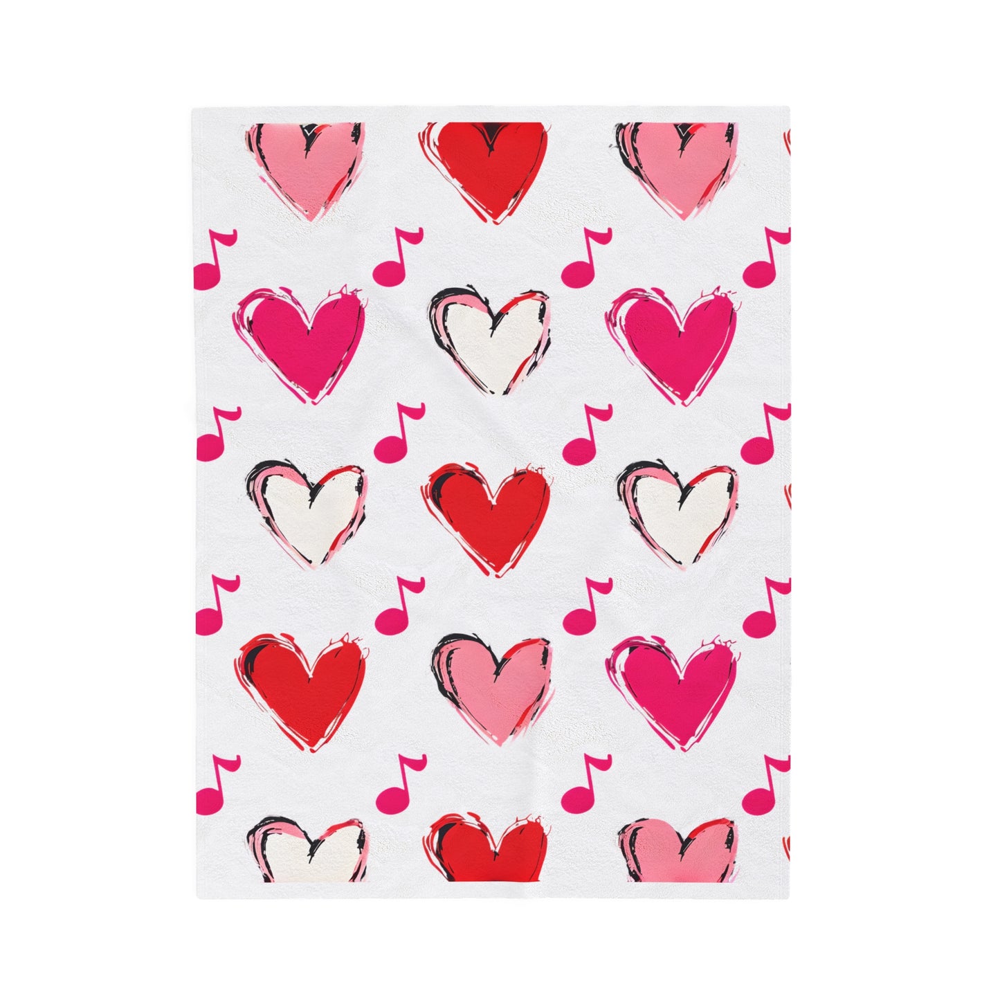 "Love and Music" Velveteen Plush Blanket