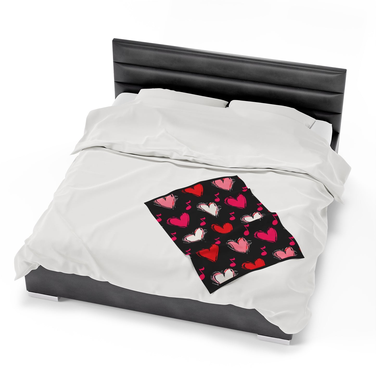 "Love and Music" Velveteen Plush Blanket