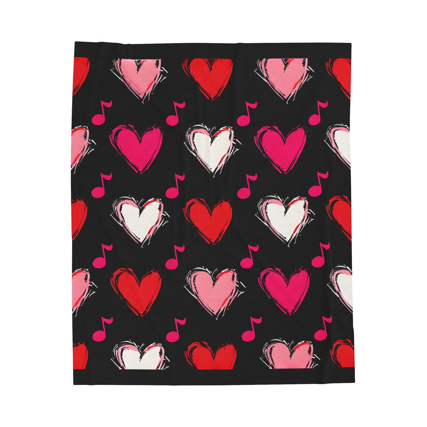 "Love and Music" Velveteen Plush Blanket