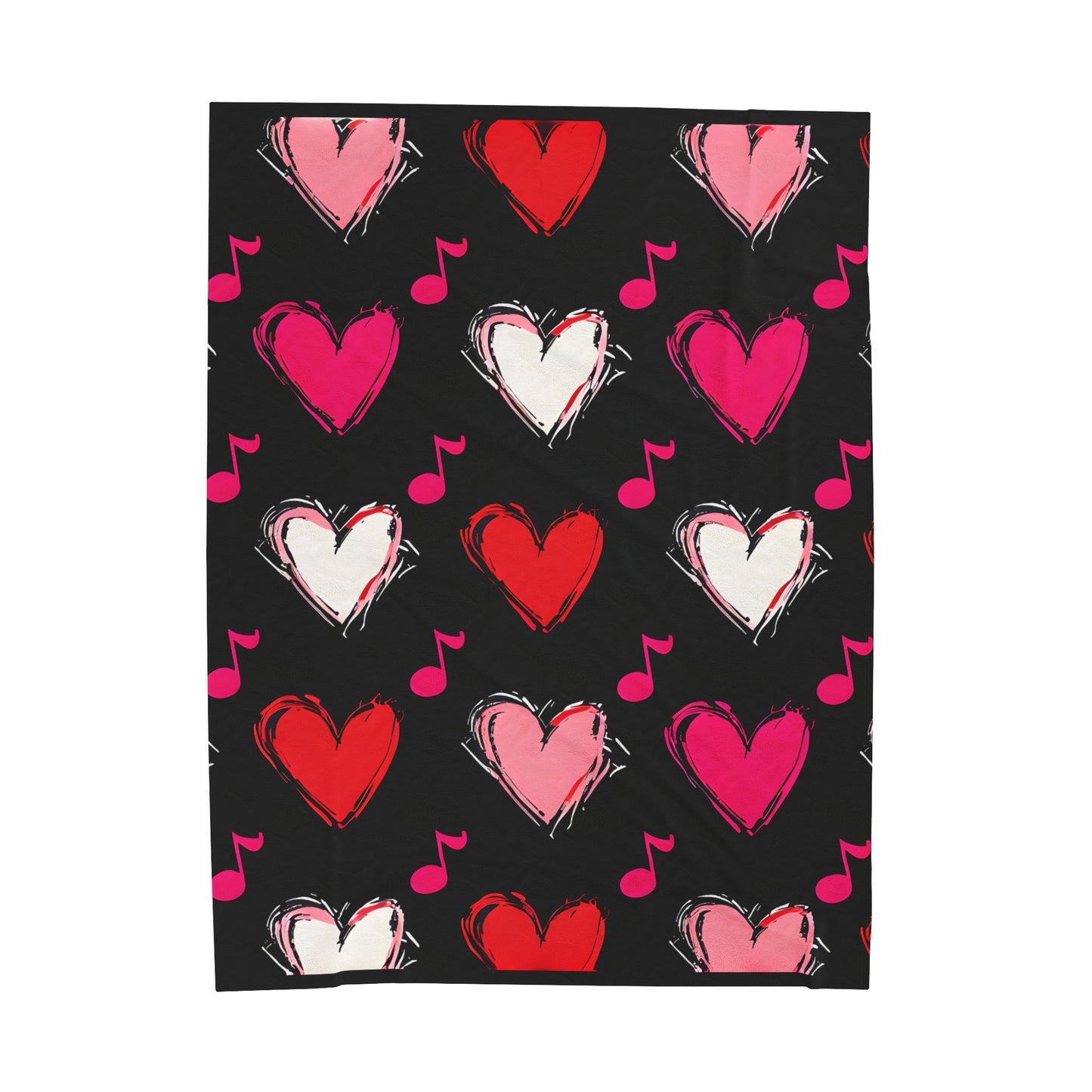 "Love and Music" Velveteen Plush Blanket