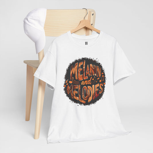 Melanin and Melodies Unisex Heavy Cotton Tee | Comfortable Music Vibe Shirt