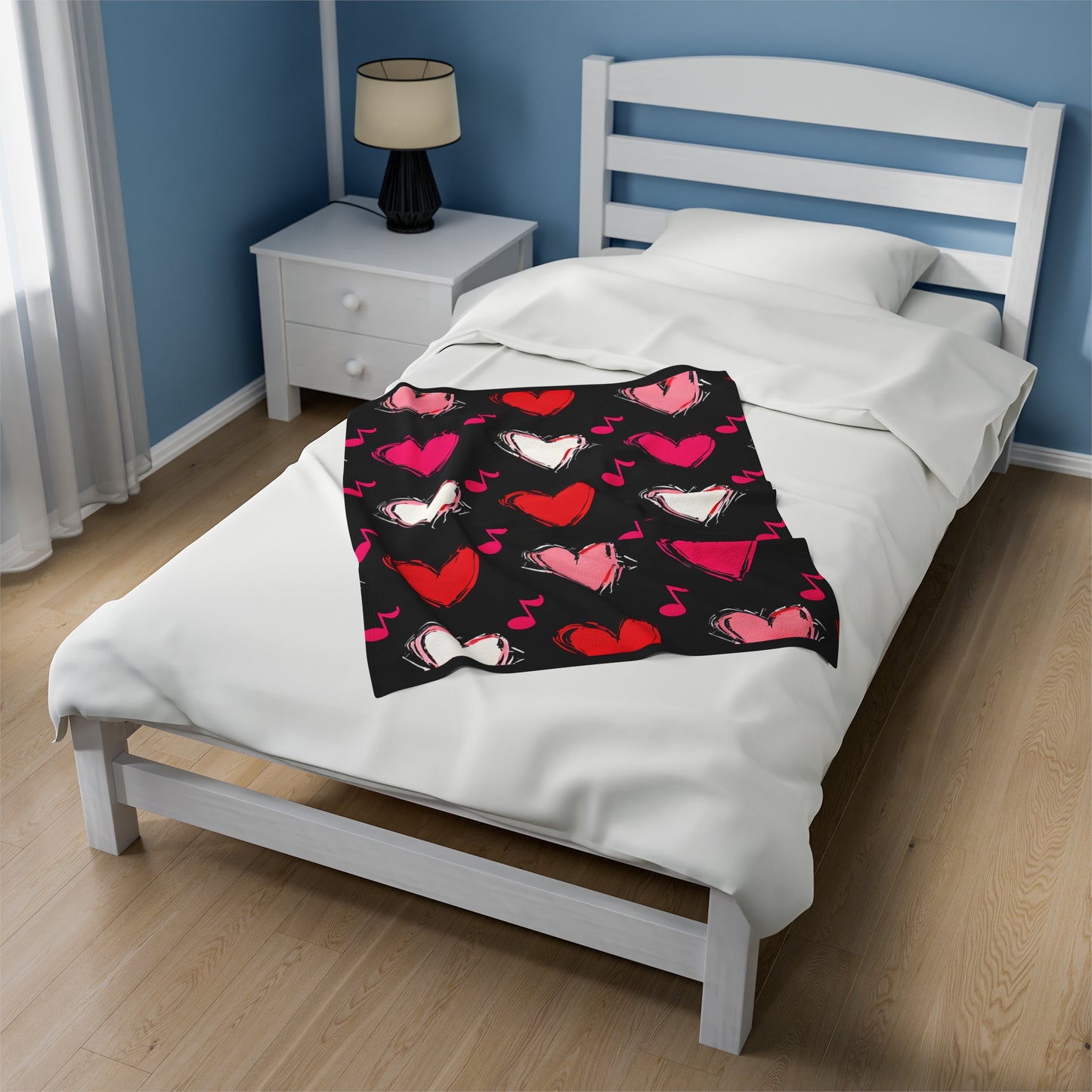 "Love and Music" Velveteen Plush Blanket