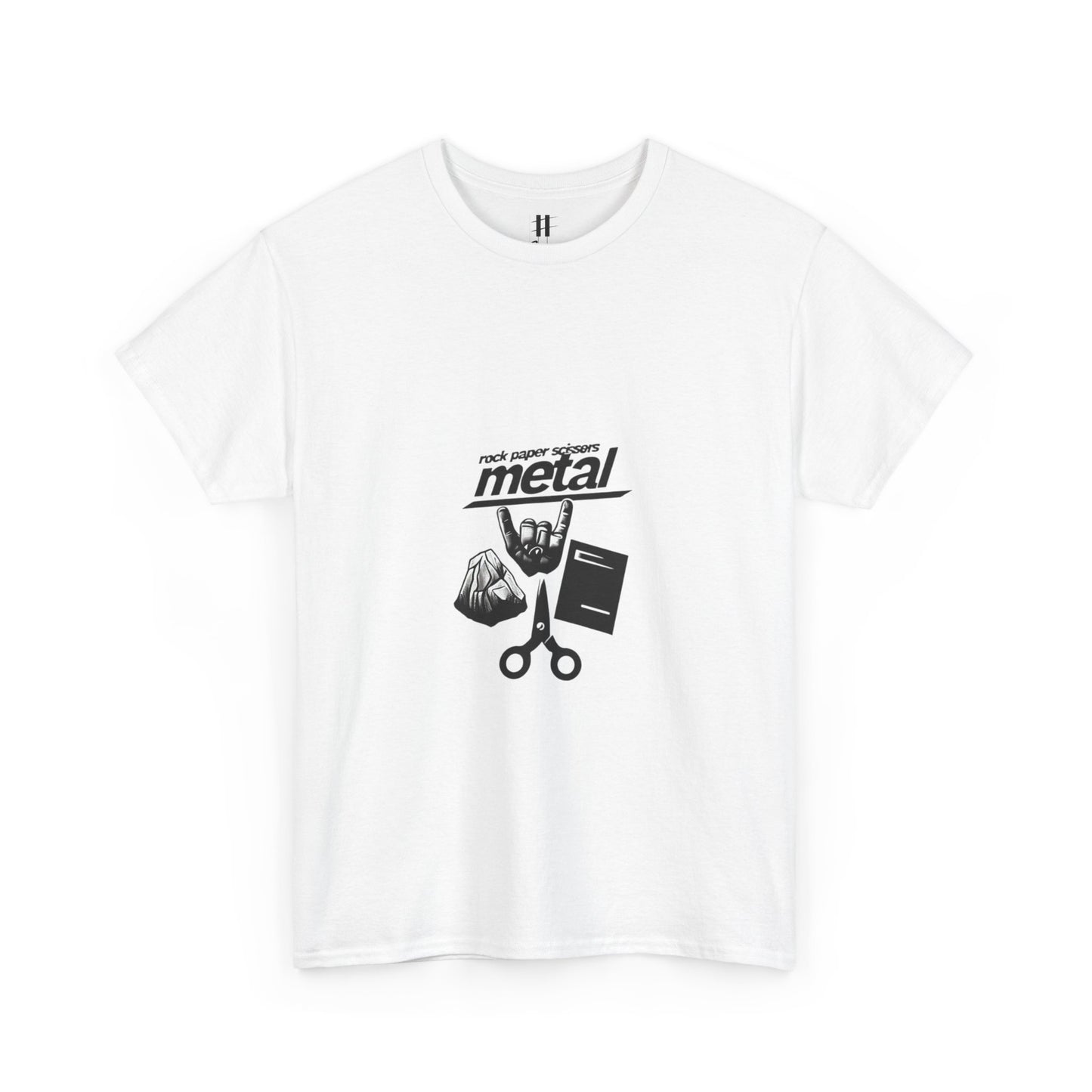 "Rock, Paper, Scissors, METAL" Unisex Heavy Cotton Tee