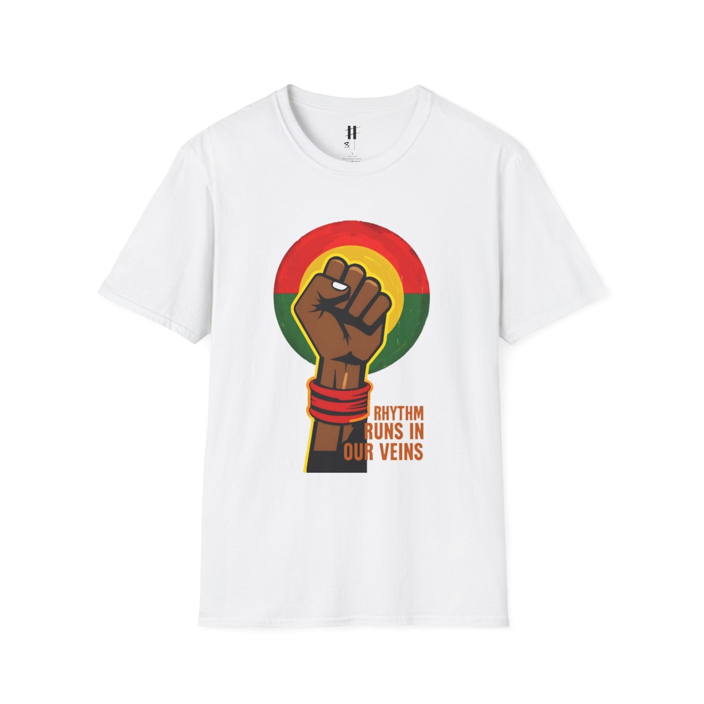 "Rhythm Runs in Our Veins" - Afrocentric Inspirational Tee