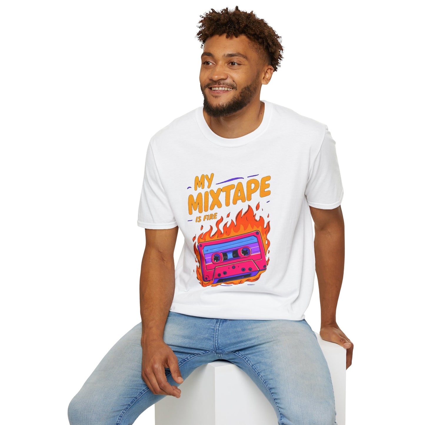 Retro Fire Mixtape Unisex Softstyle T-Shirt