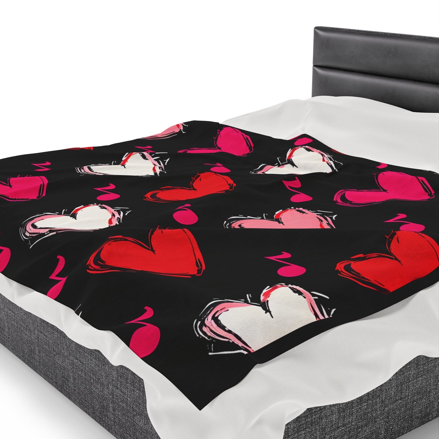 "Love and Music" Velveteen Plush Blanket