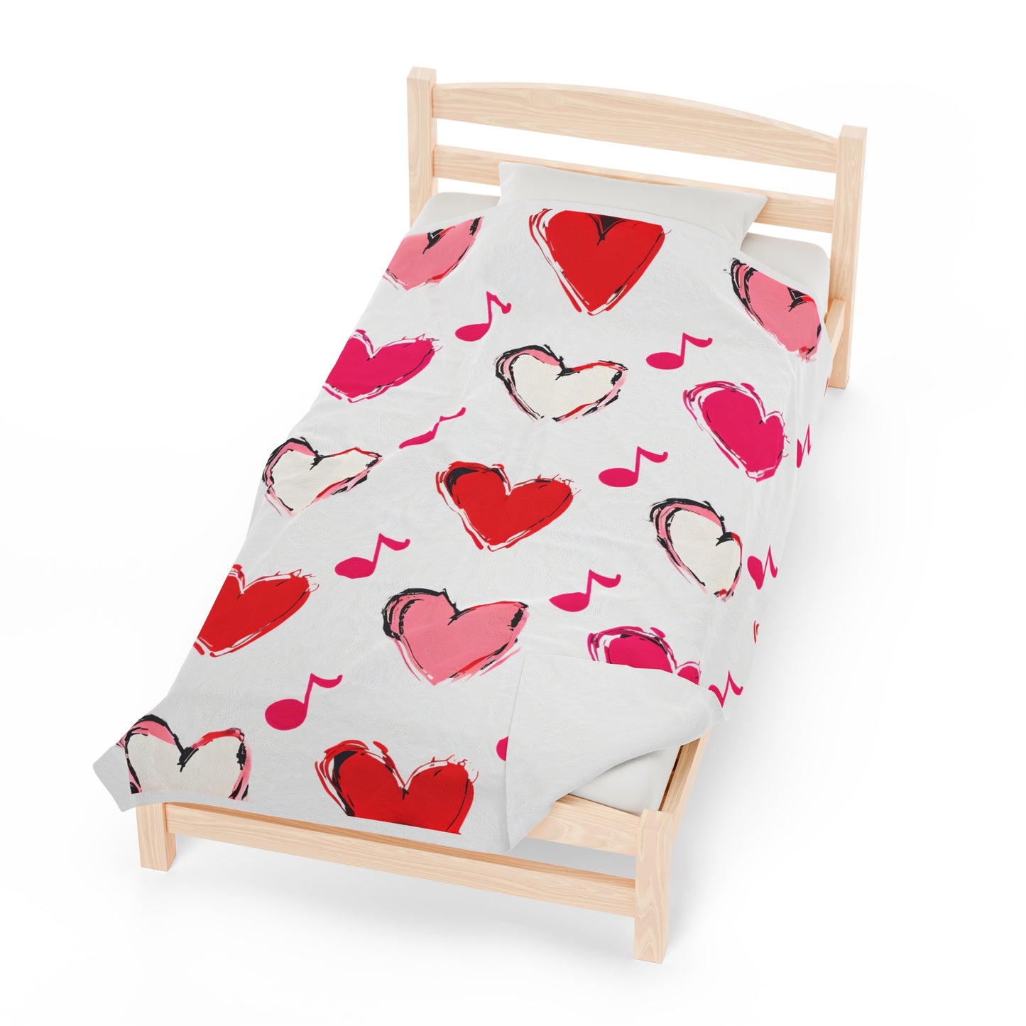 "Love and Music" Velveteen Plush Blanket